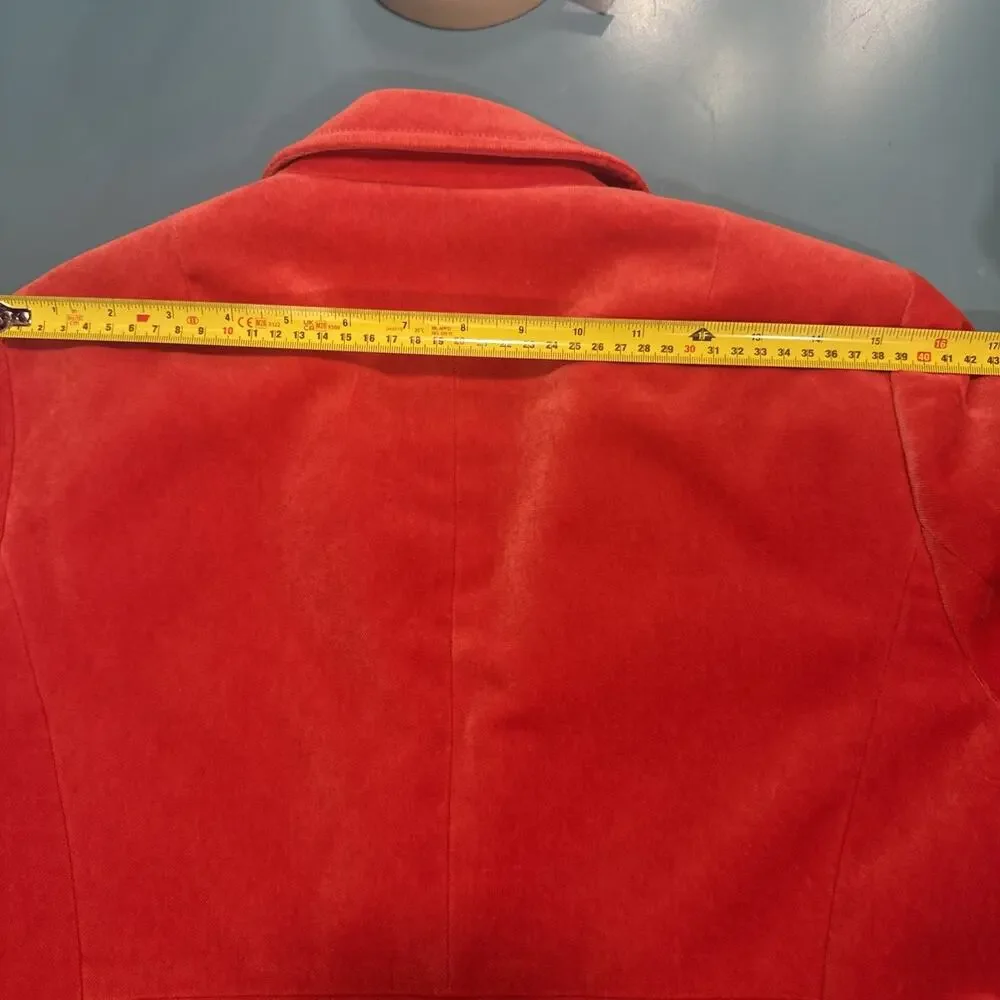 J Crew Velvet Women Cotton Red Holiday Blazer Jacket Aprox. size 8 Plz Measure!